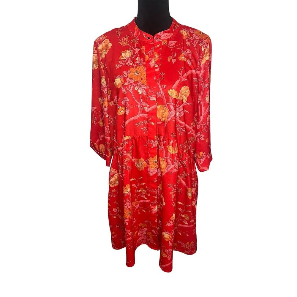 Tuckernuck Red Floral Button-Front Dress